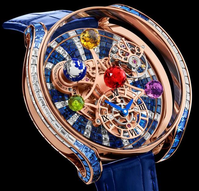 Replica Jacob & Co. Astronomia Solar Baguette Diamonds And Blue Sapphires watch